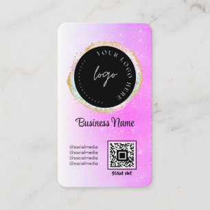 Carte De Visite Parties scintillant violette Feminin Social Media 