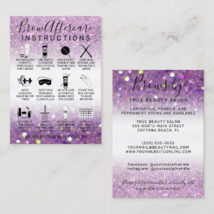 Carte De Visite Parties scintillant violette Lilac brillant Brosse