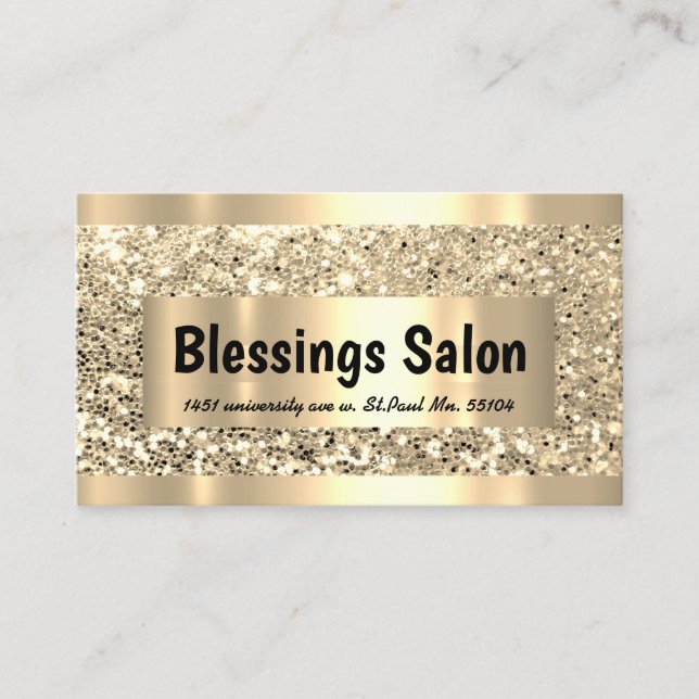 Carte De Visite Parties scintillant VIP Gold Frame Event Planner B (Devant)