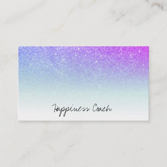 Carte De Visite Parties scintillantes blanches de gradient d'Ombre (Devant)