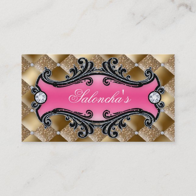 Carte De Visite Parties scintillantes de bronzage de diamant de (Devant)