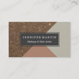 Carte De Visite Parties scintillantes et Taupe élégants et