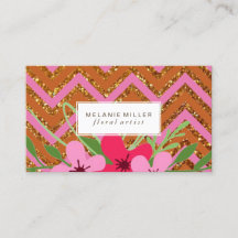 Carte de visite - parties scintillantes florales