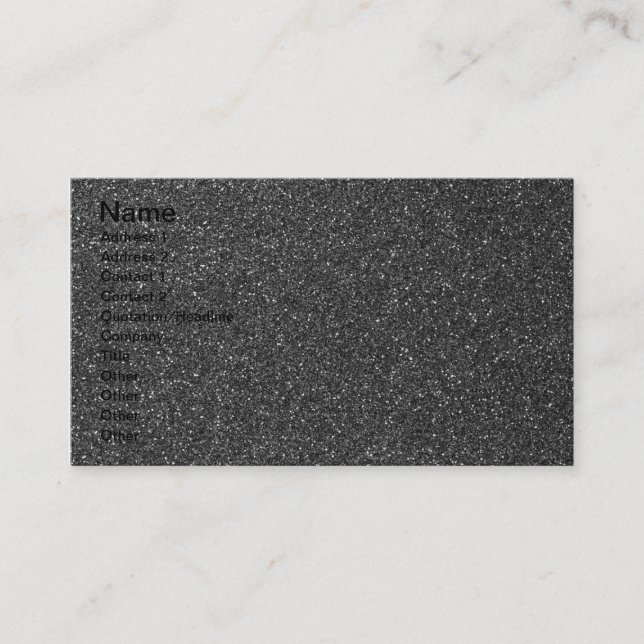 Carte De Visite Parties scintillantes noires (Devant)