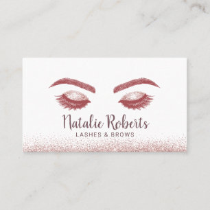 Carte De Visite Parties scintillantes roses d'or de maquilleur de
