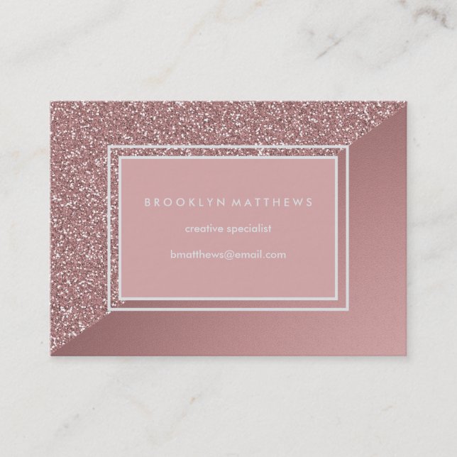 Carte De Visite Parties scintillantes roses fascinantes et regard (Devant)