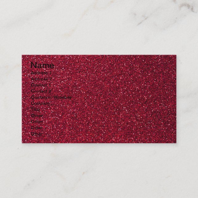 Carte De Visite Parties scintillantes rouges (Devant)