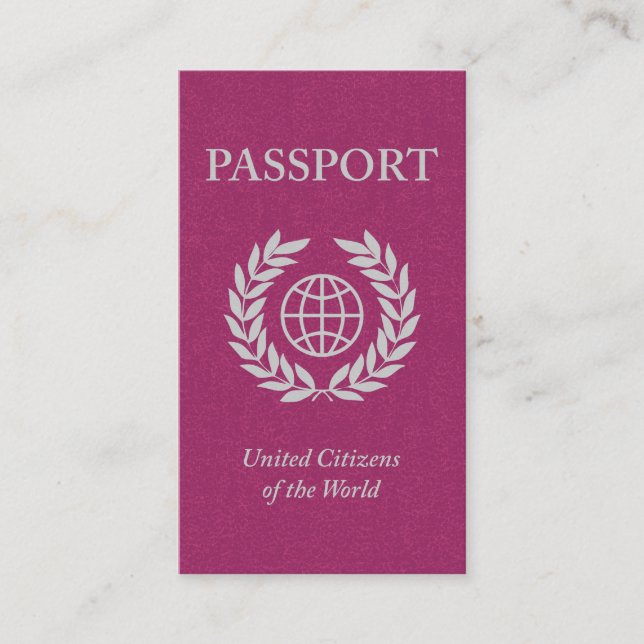 Carte De Visite passeport rose (Devant)