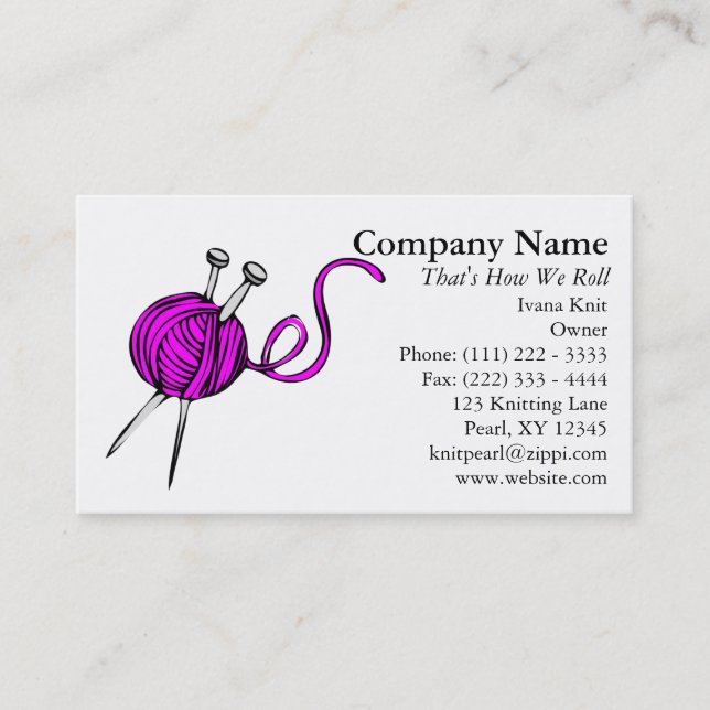 Carte De Visite Passion de Knit (Devant)