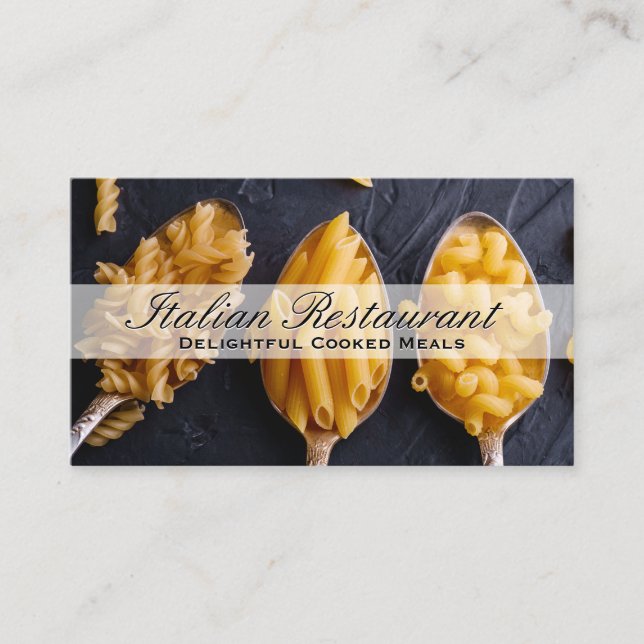 Carte De Visite Pastas sur cuillères (Devant)