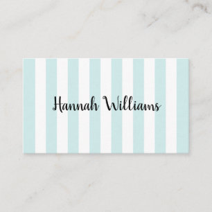 Carte de visite Pastel Aqua et Rayures Blanches