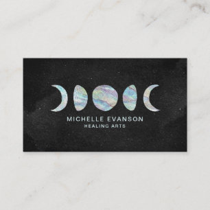 Carte De Visite Pastel Aquarelle Moon Phases Spirituel Zen