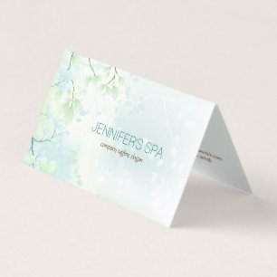 Carte de visite Pastel Blue Green Spring Blossom