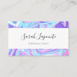 Carte De Visite Pastel Blue & Purple Marble Texture liquide