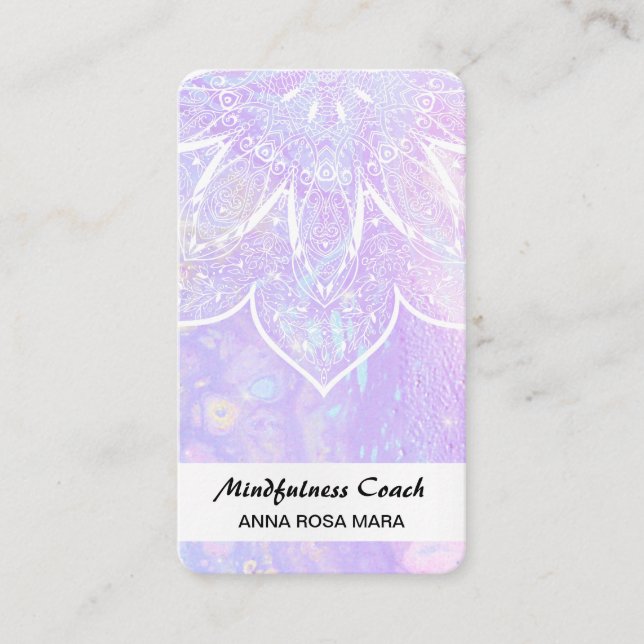Carte De Visite *~* Pastel Code QR Abstrait Mandala Foil AP2 (Devant)
