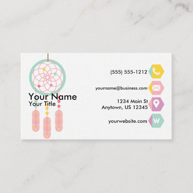 Carte De Visite Pastel de Dreamcatcher (Devant)