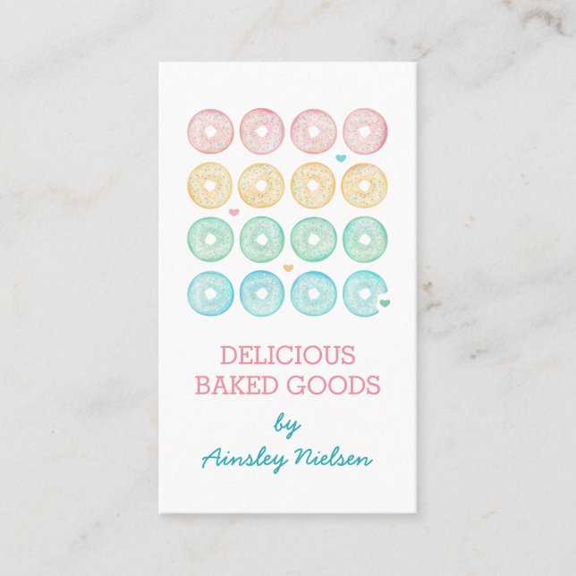 Carte De Visite Pastel Donuts | Boulangerie (Devant)