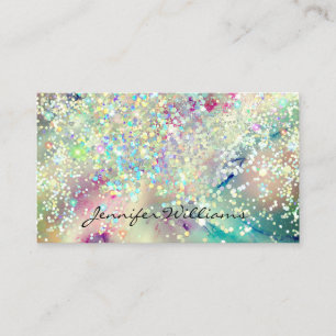 Carte De Visite Pastel Encre Alcoolique Paillettes Holographiques 