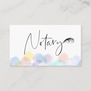 Carte De Visite *~* Pastel Feather NOTARY PHOTO Pen Signant Agent 