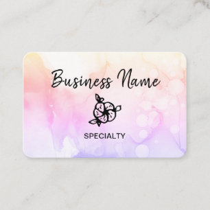 Carte De Visite *~* Pastel Girly Abstrait Ombre Peach Logo Code QR