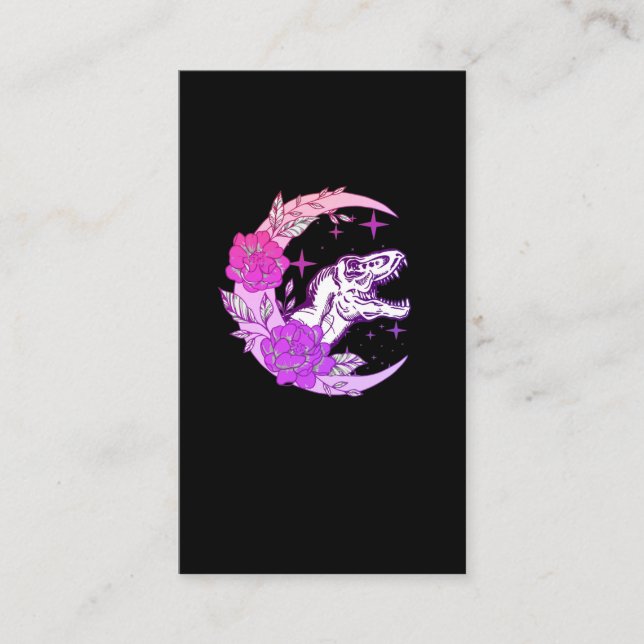 Carte De Visite Pastel Goth Moon Kawaii Trex Crescent Fleurs (Devant)