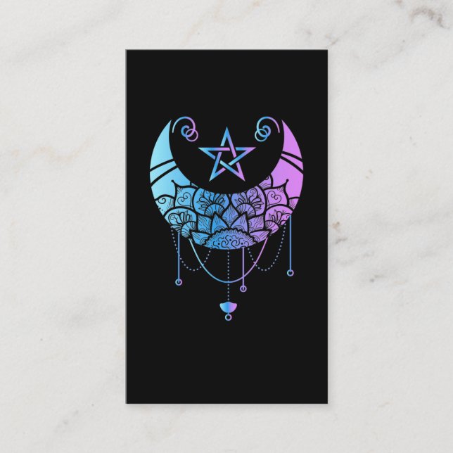 Carte De Visite Pastel Goth Moon Satan Crescent Witchy (Devant)