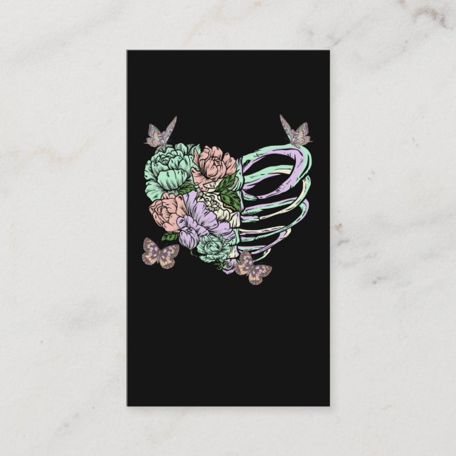 Carte De Visite Pastel Goth Skeleton Heart Otaku Vaporwave Aesthet (Devant)
