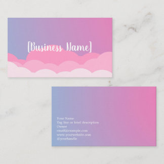 Carte De Visite Pastel Gradient Business Card with Clouds | Custom