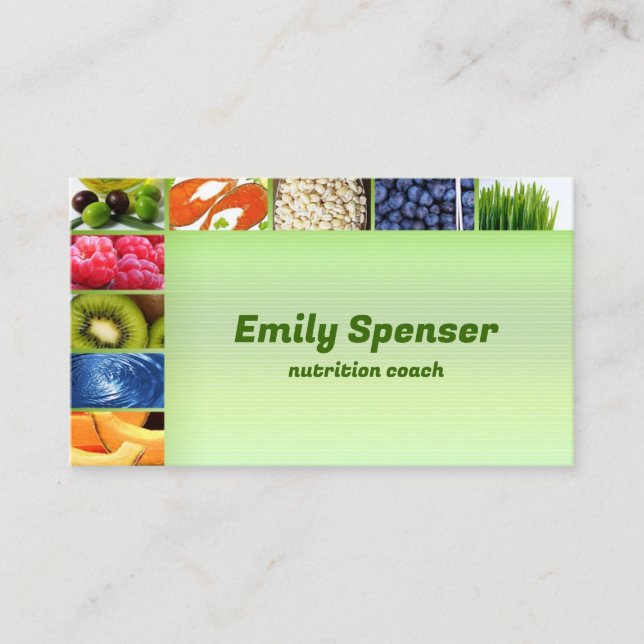 Carte De Visite Pastel Green Healthy Life/Carte Nutritionniste (Devant)