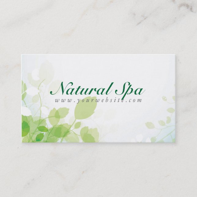 Carte De Visite Pastel Green & White Nature Design Spa naturel (Devant)
