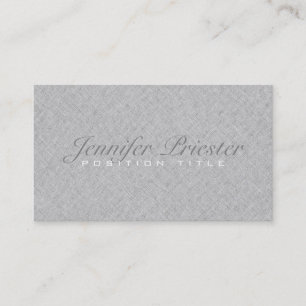 Carte De Visite Pastel Gris clair Burlap Linge Texture