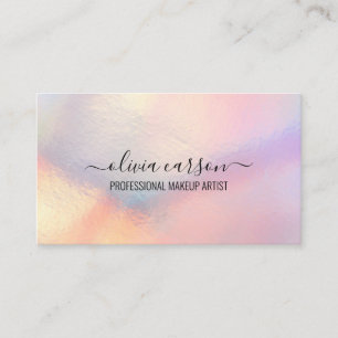 Carte De Visite Pastel Holographique Artiste maquillage cheveux
