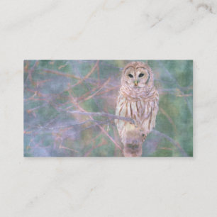 Carte De Visite Pastel Oilpainting de hibou barré