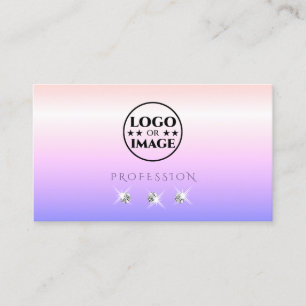 Carte De Visite Pastel Pink Blue Ombre Sparkling Diamonds Ajouter 