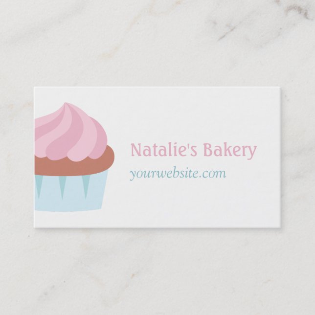 Carte De Visite Pastel Pink Frosting Cupcake Boulangerie Pâtisseri (Devant)