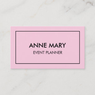 Carte De Visite Pastel Pink Girly Organisateur d'événements tendan