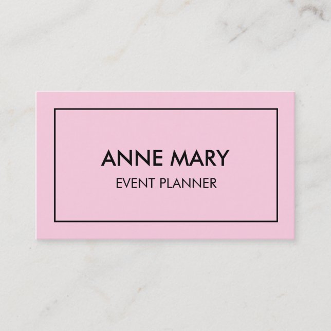 Carte De Visite Pastel Pink Girly Organisateur d'événements tendan (Devant)