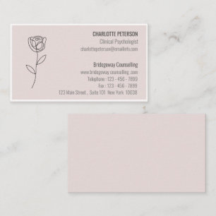 Carte De Visite Pastel Pink Psychologue & Conseiller