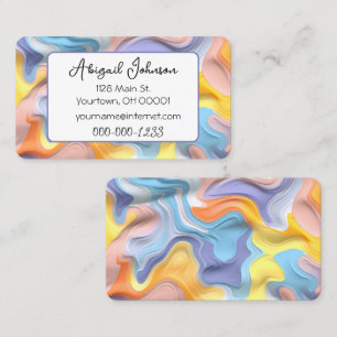 Carte De Visite Pastel Plastic Fluid Abstrait