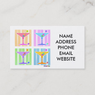 CARTE DE VISITE PASTEL POP ART MARTINIS