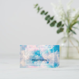 Carte De Visite Pastel Rainbow Ciel nuageux