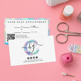 Carte De Visite Pastel Rainbow Paint Swash Chic Logo Rendez-vous