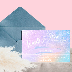 Carte De Visite Pastel Rainbow Parties scintillant Iridescente Mer