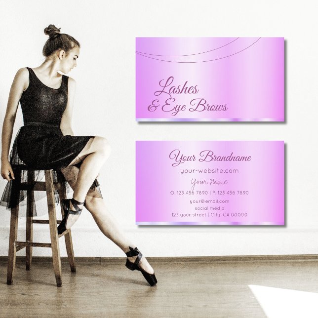 Carte De Visite Pastel rose violet glamoureux Professionnel Simple (Créateur téléchargé)