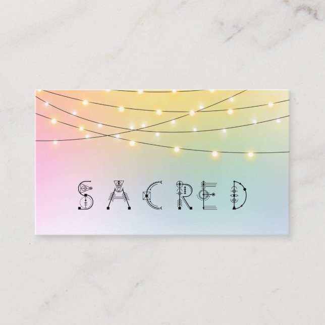Carte De Visite *~* Pastel SACRED String Lights Psychique Reiki (Devant)