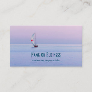 Carte De Visite Pastel seascape with a sailboat