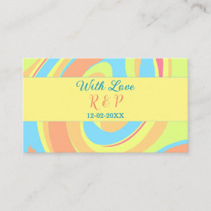CARTE DE VISITE PASTEL SWIRL RETRO AJOUTER LE NOM LETTRE DATE BO M