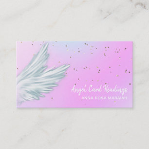 Carte De Visite *~* Pastel White Angel ailes étoile rose arc-en-ci