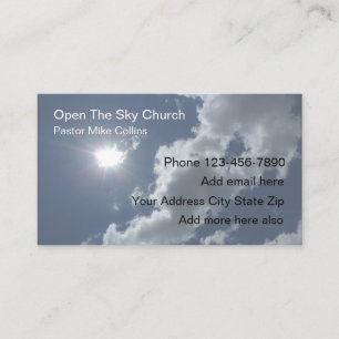 Carte De Visite Pasteur de l'église chrétienne Sky Sun