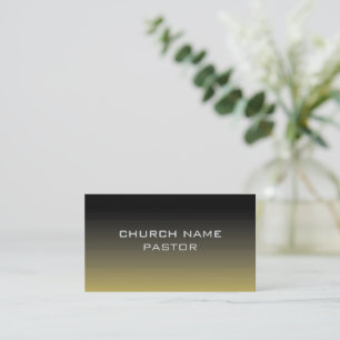 Carte De Visite Pasteur de l'Eglise Ombré d'or noir chrétien